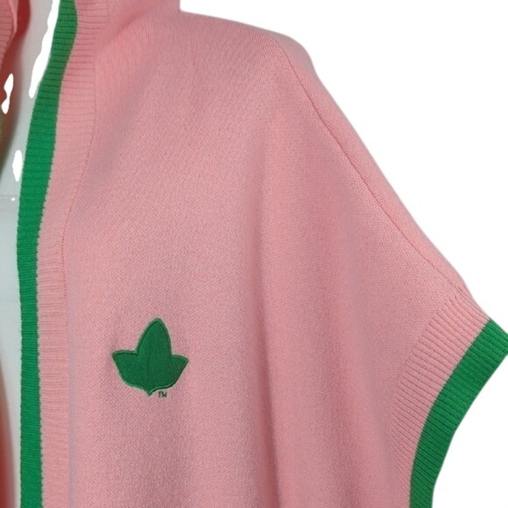 Ivy Storehouse AKA Ivy Leaf Knit Cape Pink Green Alpha Kappa‎ Alpha Sorority XL - Picture 4 of 15